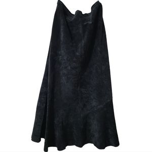 Chico's Black Suede Leather Maxi Skirt